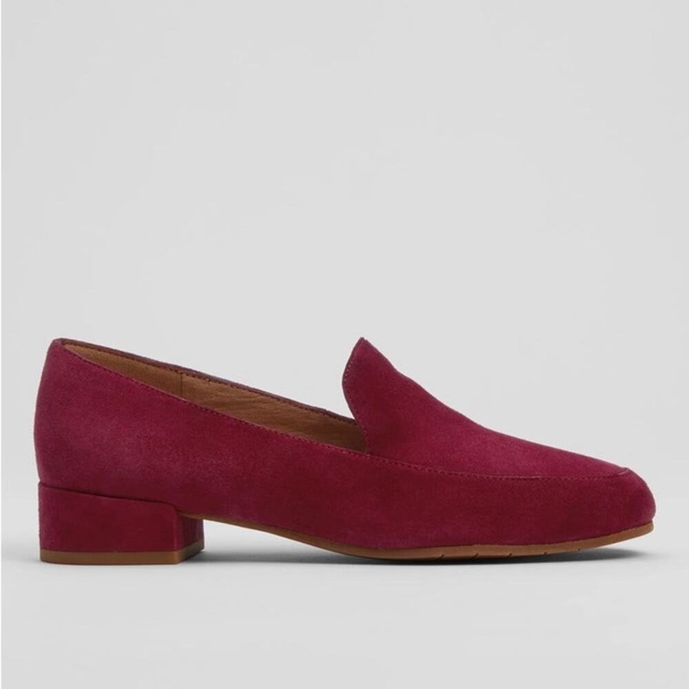 Eileen Fisher Elan Suede Loafers in Deep Claret Size 7‎ - Picture 2 of 7